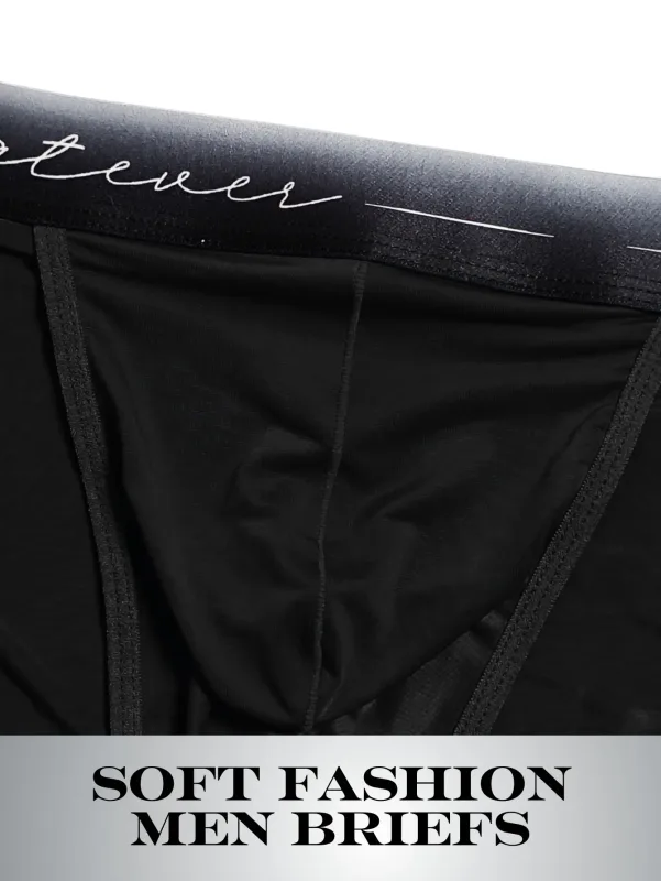 1pc Men's Sexy Semi-sheer Briefs - Ice Cold Fabric Printed Waistband Breathable Sweat-Wicking Soft Casual Daily Men Underwear