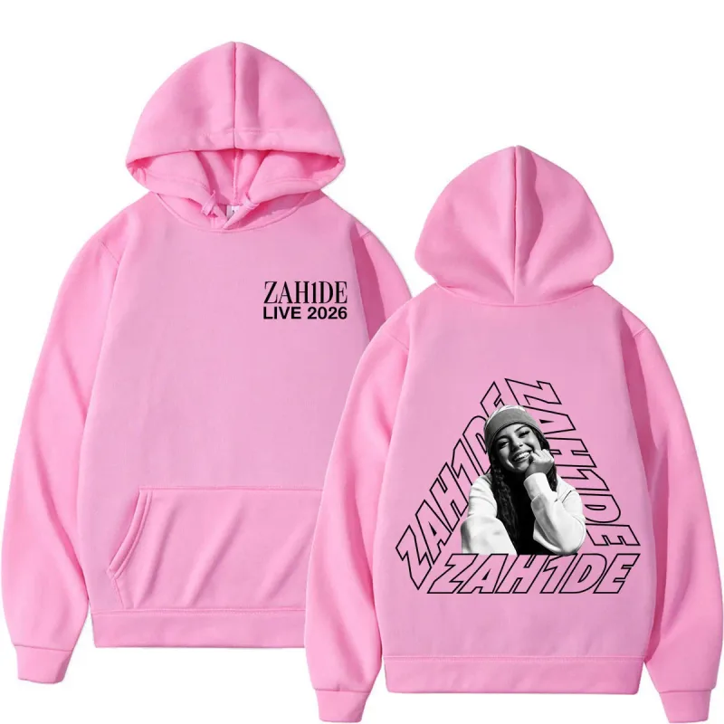 Singer Zahide Tour 2026 Merch Graphic Hoodies Men Women Fashion Autumn and Winter Hip-hop Loose Casual Vintage Sweatshirts Tops