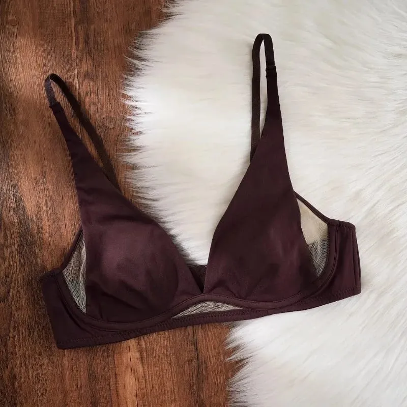 Sexy Deep V Rabbit Ear Bra Wireless Invisible Summer Bra for Women Thin Breathable Comfort Bralette Small Chest No Underwire