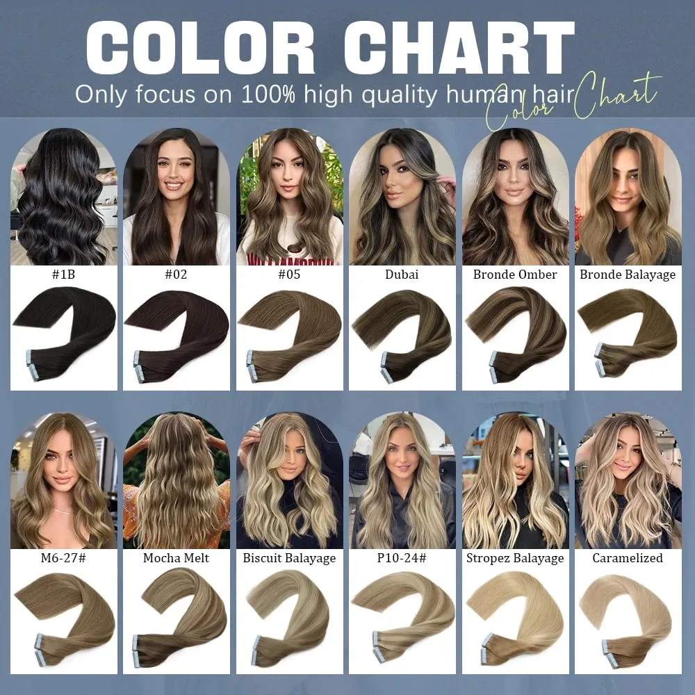 Invisible Remy Straight Tape in Human Hair Extensions 20Pcs Omber Blonde Tape in Human Hair Extensions Skin Weft Natural Hair
