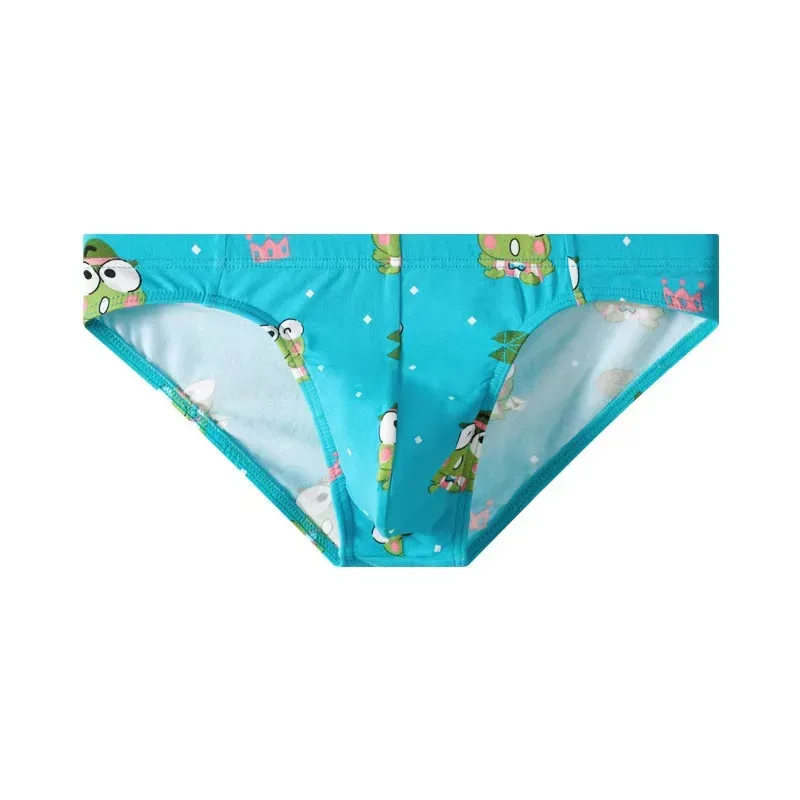 Men's Pure Cotton Low Waist Elastic Sexy Loose Breathable Youth Pant Headband Underwear Summer Cotton Briefs