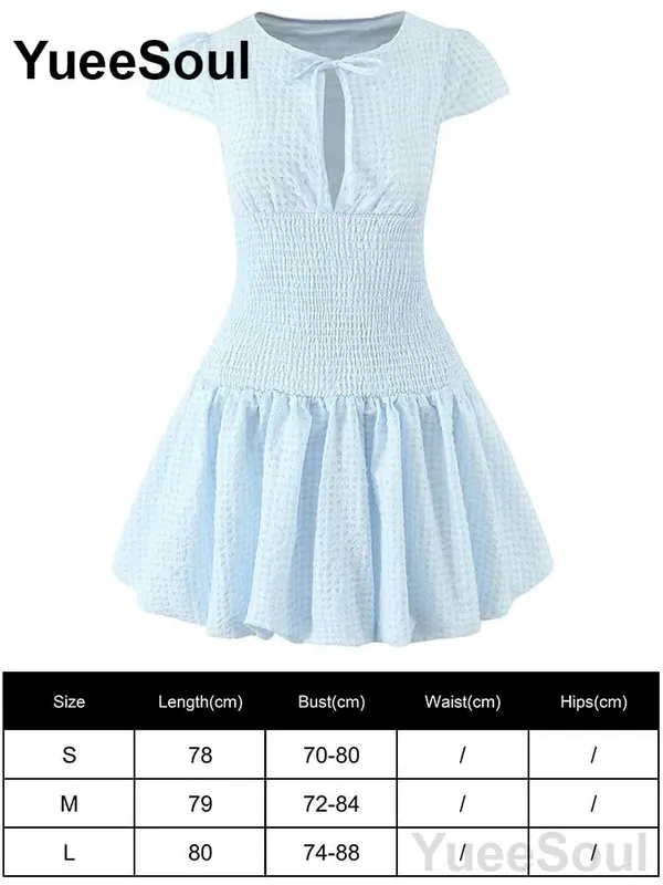 Blue Printed Mini Dress 2026 Summer New Elegant Party Birthday Evening Dresses Y2K Sweet Cute High Street Casual Women Dress