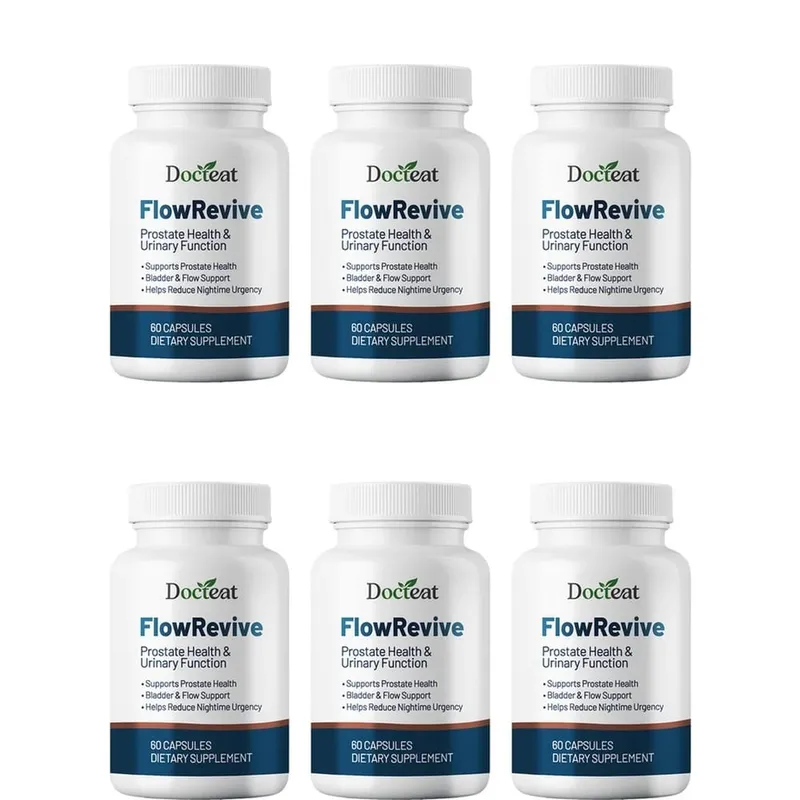 Docteat FlowRevive Prostate Health Urinary Function Botanical Capsules with Saw Palmetto and Pygeum Bark Extract 60 Capsules