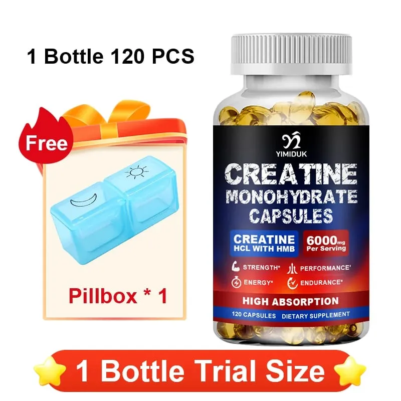 High Absorption Creatine Capsules with Mixed Creatine Vitamin E Boost Muscle Growth Extend Workout Accelerate Recovery