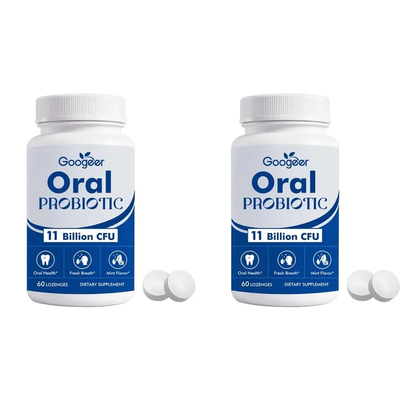 Googeer Oral Probiotic Lozenges 11 Billion CFU Mint Flavor Supports Oral Gum Throat Health and Fresh Morning Breath 60 Lozenges
