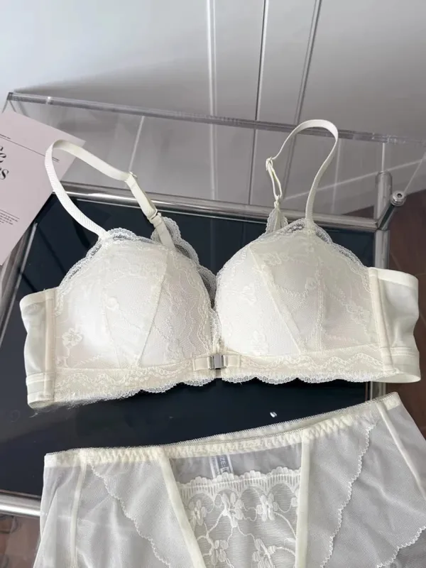 Summer Nouvelle Tendance! Soutien-Gorge Push Up à Fermeture Avant - Bretelles Dentelle Dos Bralette Légère pour Petite Poitrine