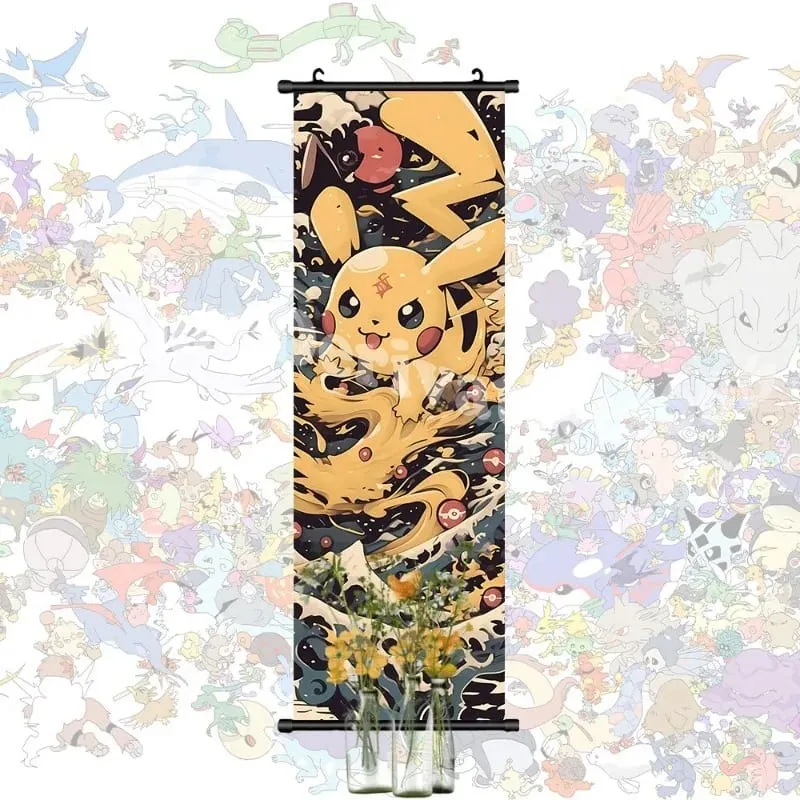 Έντυπη αφίσα Anime Έργα τέχνης τοίχου Gengar Εικόνες Charizard Ζωγραφική Καμβάς Pikachu Κρεμαστά ειλητάρια Διακόσμηση δωματίου στο σπίτι