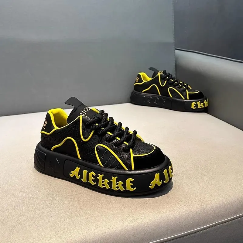 New Classic Men's Sneakers Tall Thick Soled Fashionable Casual Shoes with Breathable Mesh and Lightweight Sports Running Shoes