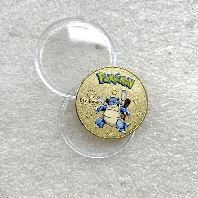 Pokemon Đồng Tiền Vàng Pikachu Anime Đồng Tiền Kỷ Niệm Charizard Vàng Kim Loại Tròn Đồng Xu Đồ Chơi