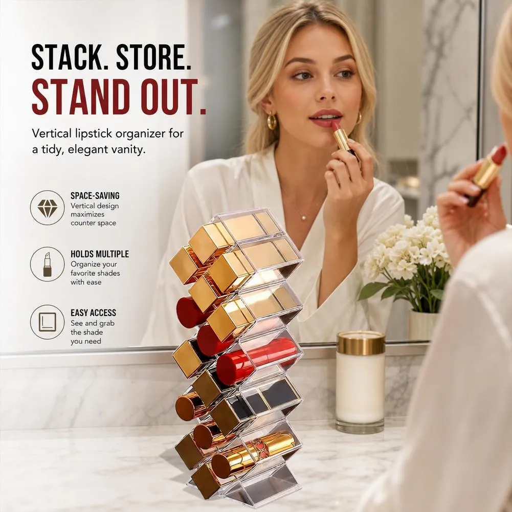 New Cosmetic Lipstick Jewelry Box Makeup Brushes Holder Lipstick Storage Box Acrylic Makeup Organizer Storage Case