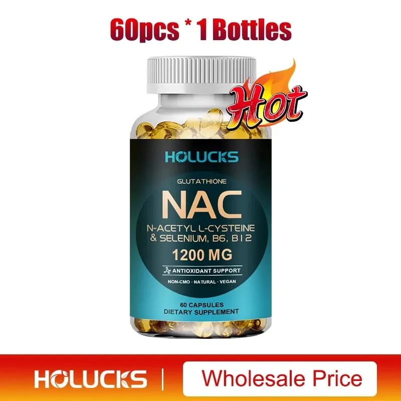 NAC Capsules 1200mg - תמיכה בבריאות העור אנרגיה סלולרית נוגד חמצון ניקוי רעלים שיפור חסינות שיפור עיכול