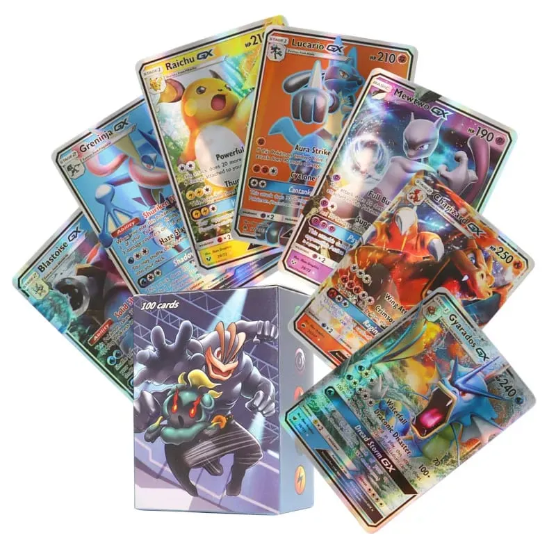 60-100st engelska Pokémonkort Holographic EX Vstar Vmax GX Letter Rainbow Arceus Shiny Charizard Mewtwo Evolution kombination