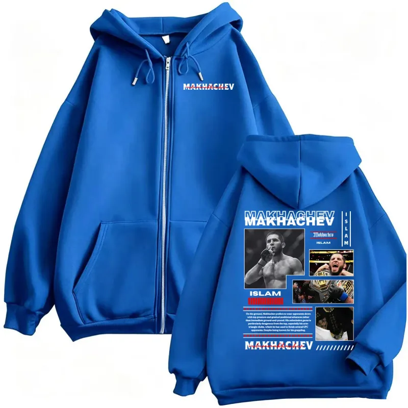 Limited Islam Makhachev Violence Aesthetic Sweatshirt Jacket Coats Men's Vintage Classic Zipper Hoodies Long Sleeve Zip Up Hoody