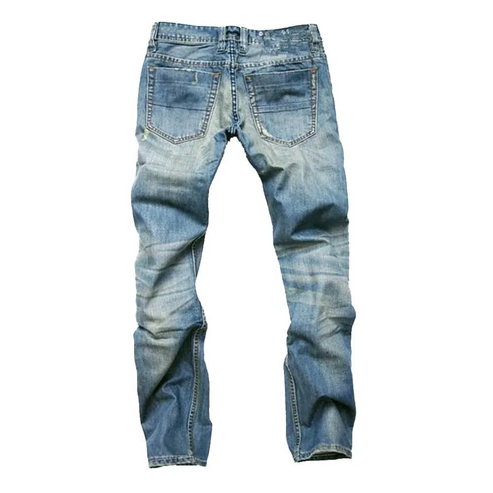 2026 Men's Ripped Jeans Luxury Brand Light Blue Holes Long Trousers Quality Male Fashion Stretch Slim Pants Men Skinny Jeans