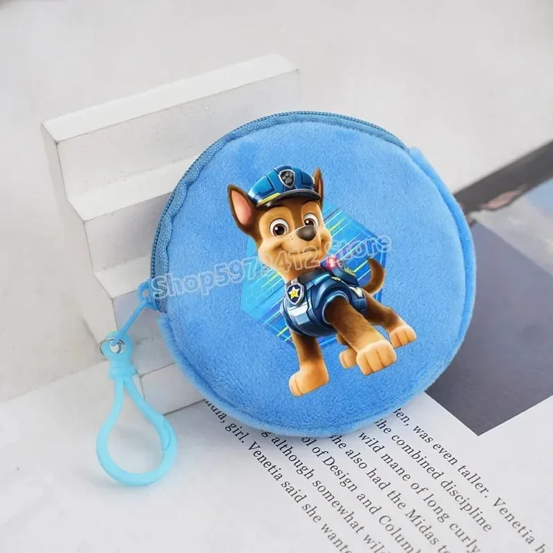 Paw Patrols Round Wallet Cute Keychain Bag Printing Coin Zipper Purse Anime Small Change Bags Convenient Mini Storage Pouch Gift