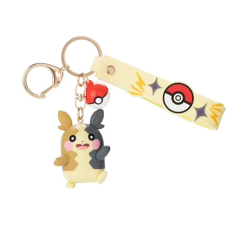 正版寶可夢皮卡丘鑰匙圈 Gengar Morpeko Cubone Snorlax Mimikyu 動漫動作人偶玩具鑰匙圈香水吊墜禮物
