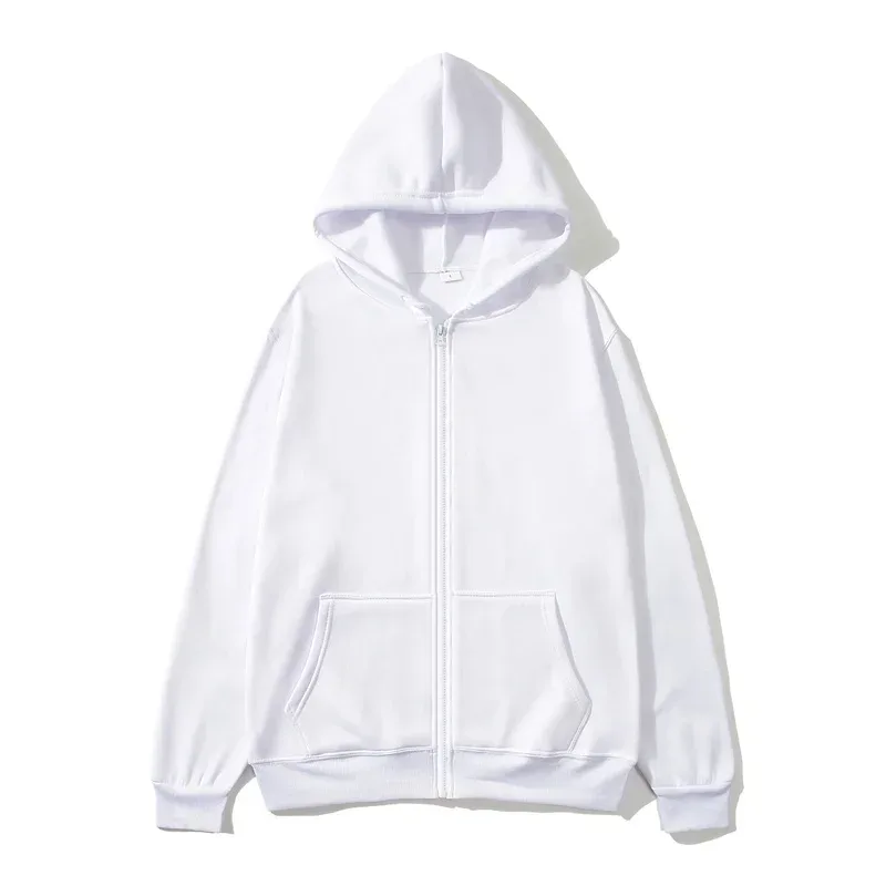 Men/Women Zipper Cardigan Hoodies Pure Color Casual Jacket Coats Fleece Spring Autumn Sweatshirts Sports Streetwear Men tops — image 12