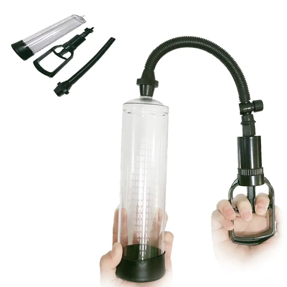 Penis Extender Enlarger Manual Vacuum Pump With Pressure Gauge Cock Exercises Training Device Stronger Bigger Ejaculation 18+