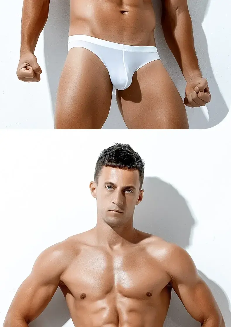 1PCS Men's Low-Waist Ice Silk Underwear Summer Charm Triangular Pants Individuality Comfortable Breathable Men's Underpants