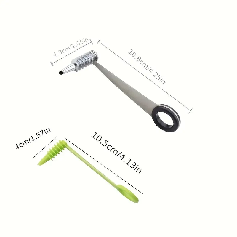 Manual Vegetable Spiral Cutter - Stainless Steel Handheld Slicer with Curved Design Suitable for Even Cutting of Potatoes