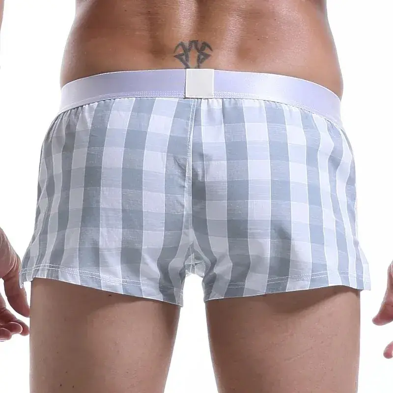Men Cotton Boxers Shorts Loose Multicolor Male Plaid Underwear Homewear Comfortable Arrow Pants 3256806911165516 — image 4