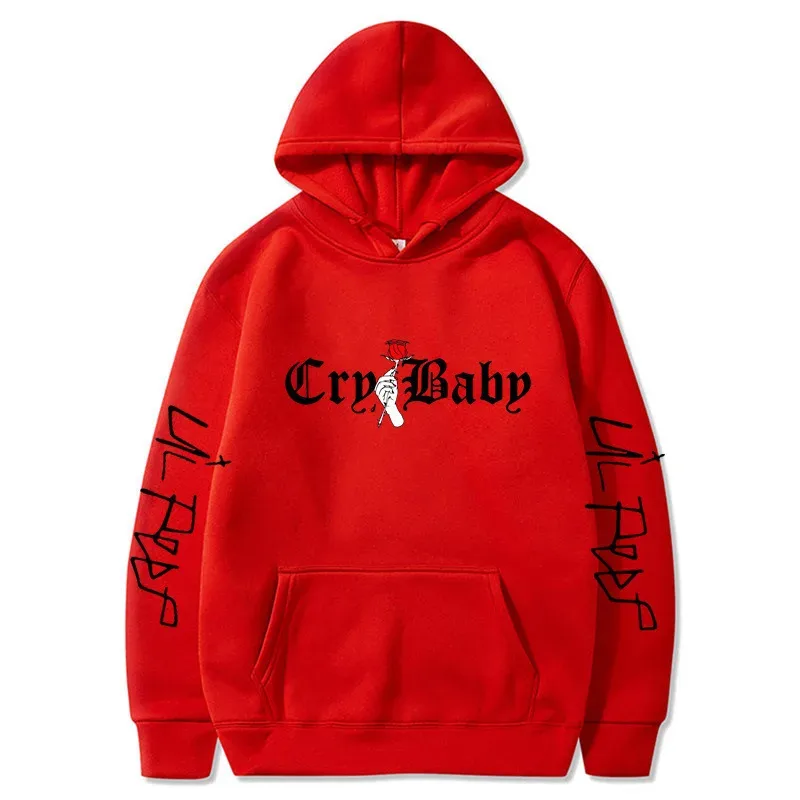 Men's Lil Peep Hoodie – Emo Rap Fan Pullover with "Lil Peep" Sleeve Text – Cozy Unisex Streetwear for Concerts casual Wear