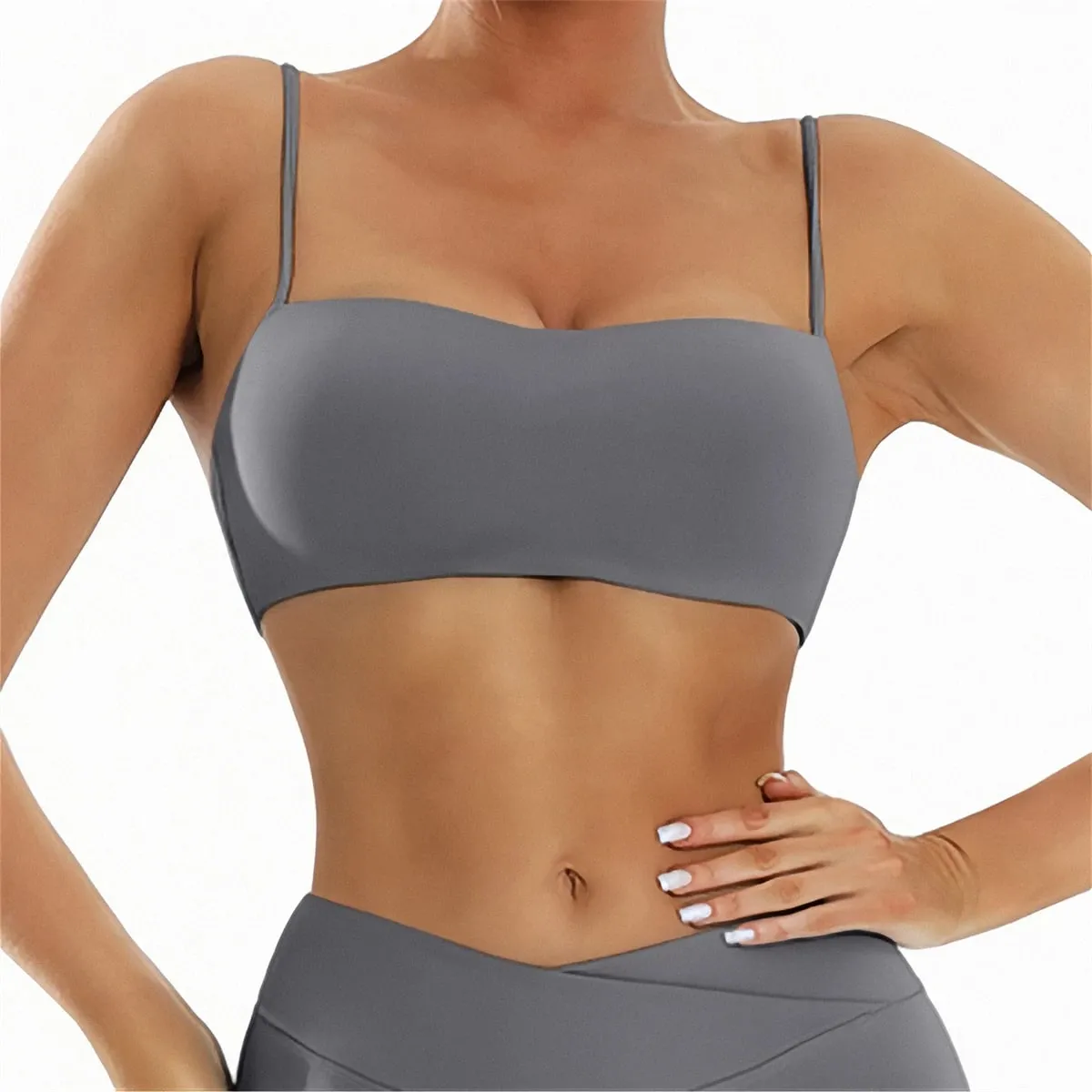 Sport Bra Women Sexy Strap Gym Bras Breathable Fitness Crop Top Yoga Underwear Padded Workout Push Up Tank Tops