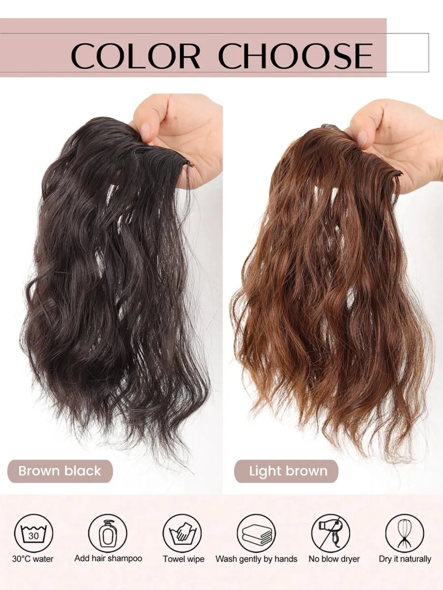 Synthetic Invisible Seamless Hair Pads Clip In One Piece Increase Hair Volume Hair Extensions Top Side Cover Hairpiece