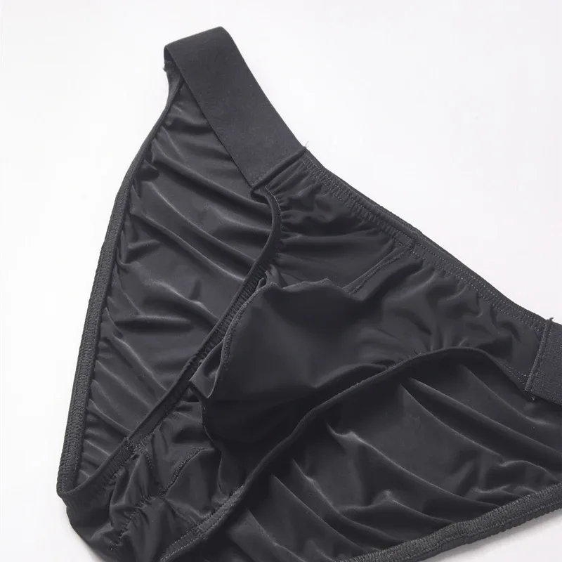 Seluar Sutera Ais Seluar Dalam Lelaki Seluar Dalam Tali Pinggang Lebar Lelaki Seksi U Pouch Kedut Belakang Bikini Slip Hombre Bernafas Pakaian Dalam Eksotik 3256808930282413