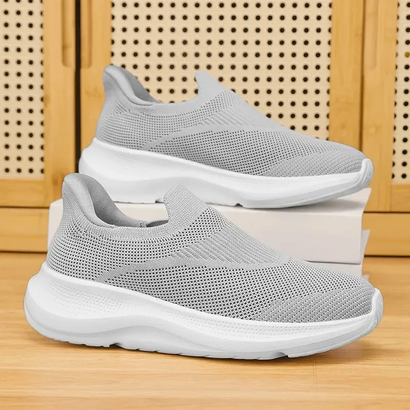 Breathable Knit Slip on Platform Walking Shoes Sports Magaan na Non Slip Cushion Casual Sneakers para sa Mga Lalaki Babae Mataas na Kalidad