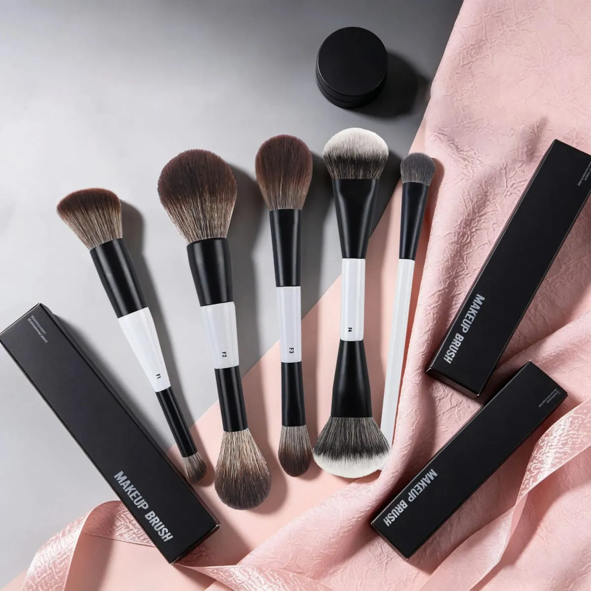 F1 Dual-Ended Contour Blush F2 Powder Brush F3 Highlight Soft Synthetic Hair Makeup Brushes Blusher Highlighter Cosmetic Brushes