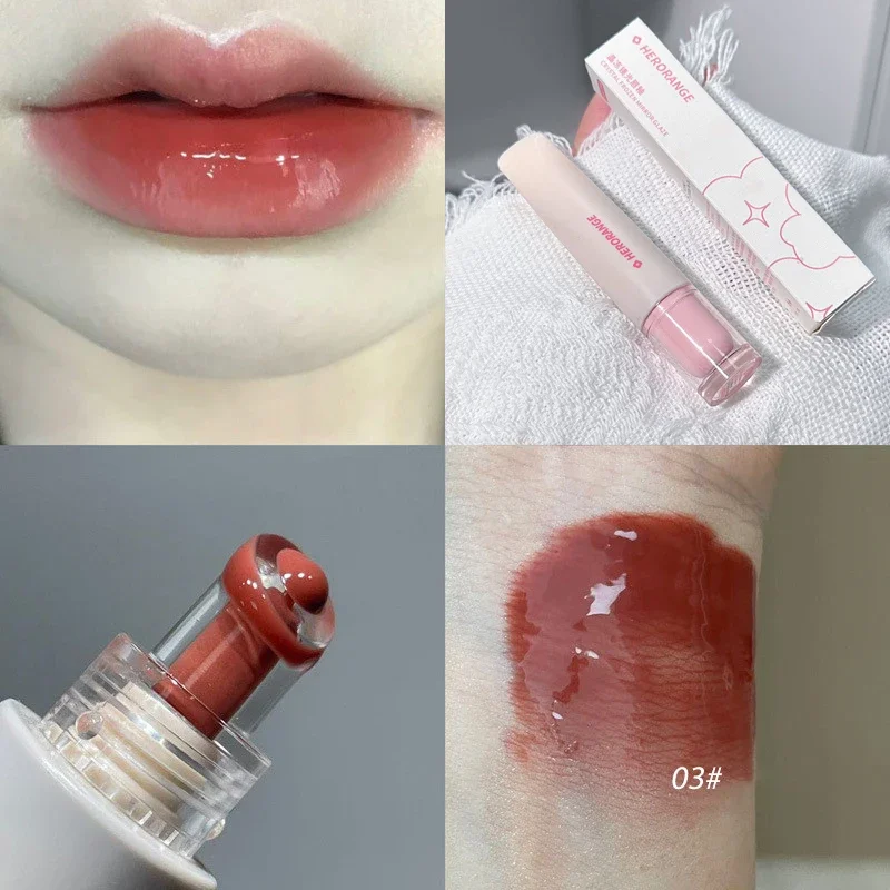 Jelly Lip Gloss μακράς διαρκείας Mirror Water Lip Glaze Έγχρωμο ενυδατικό κραγιόν Κρυστάλλινο λαμπερό κραγιόν με λαμπερή απόχρωση χειλιών Κορεάτικο μακιγιάζ φροντίδας χειλιών