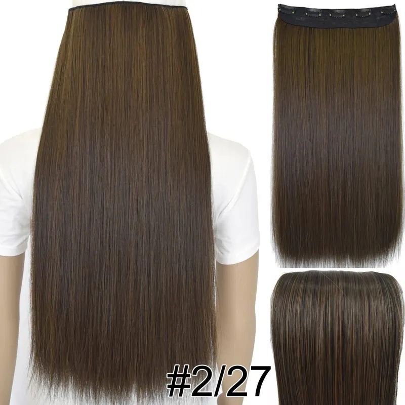 合成繊維耐熱 120gr ストレート 5 クリップオンクリップインヘアエクステンション 5006