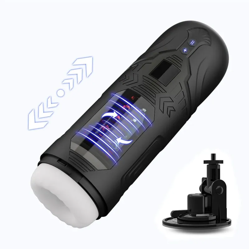 Automatic Male Masturbator Telescopic Rotation Masturbation with Suction Cup Simulation Blowjob Piston Adult Sex Toy for Men