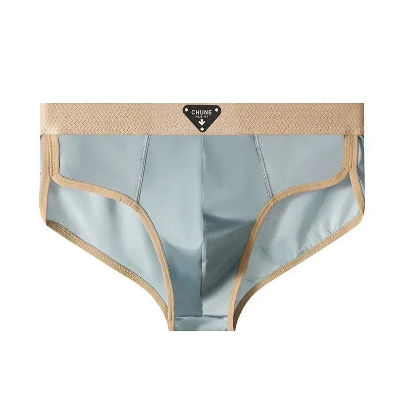 1/3PCS Men's Briefs Ice Silk Satin-like Briefs Men's Underpants Summer Breathable Quick Drying Panties Sexy U Pouch Underwear