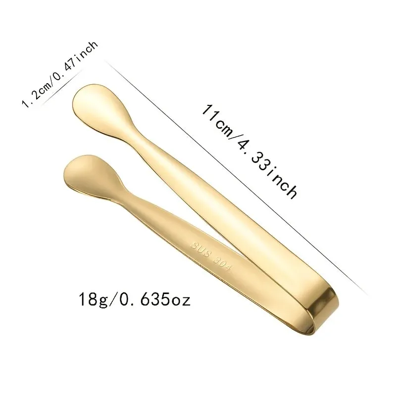304 Stainless Steel Ice Tongs Sugar Cube Tongs Thickened 11cm Burr-free Food Tongs Towel Tongs Ice Tongs Ice Bucket Tongs