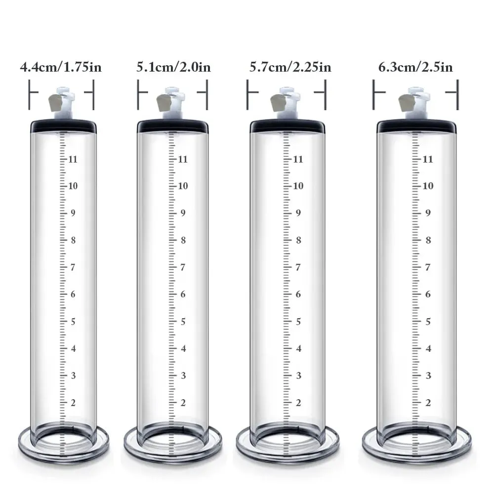Manual Acrylic Penis Pump for Men with Pressure Gauge Clear Cylinders Vacuum Enlargement Masturbation Trainer Adult Sex Toy Set