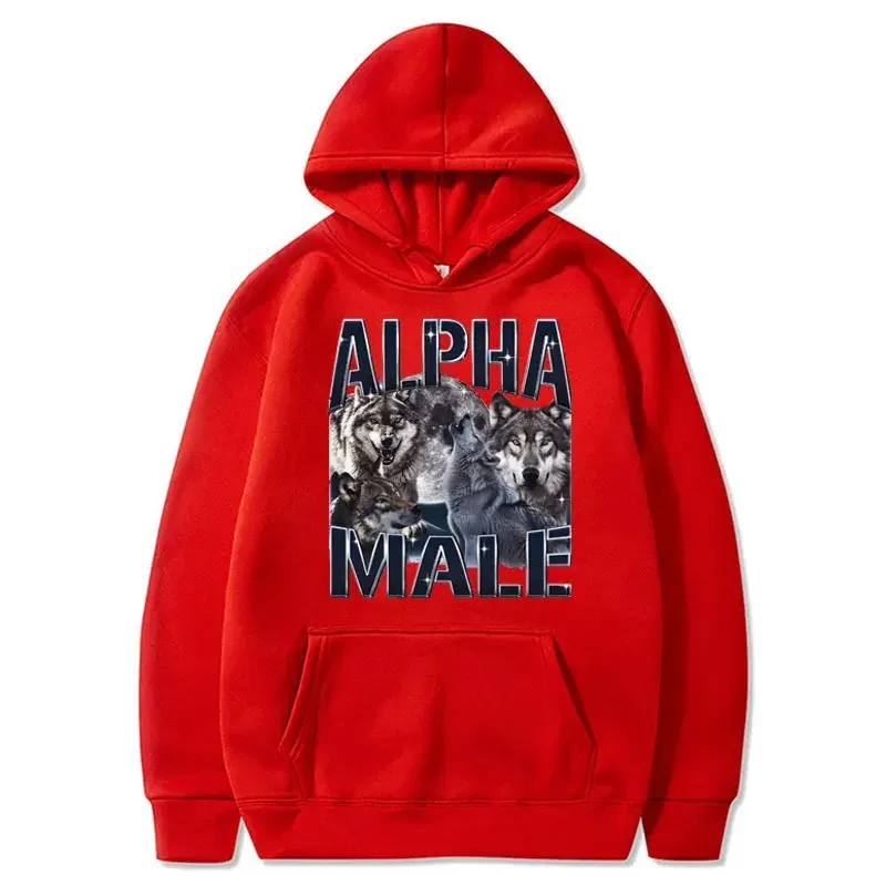 Wolf Pack Hoodie Unisex Alpha ชาย Moon ตลก Retro Vintage Aesthetic Cool อินเทรนด์ขนาดใหญ่ Casual เสื้อกีฬา