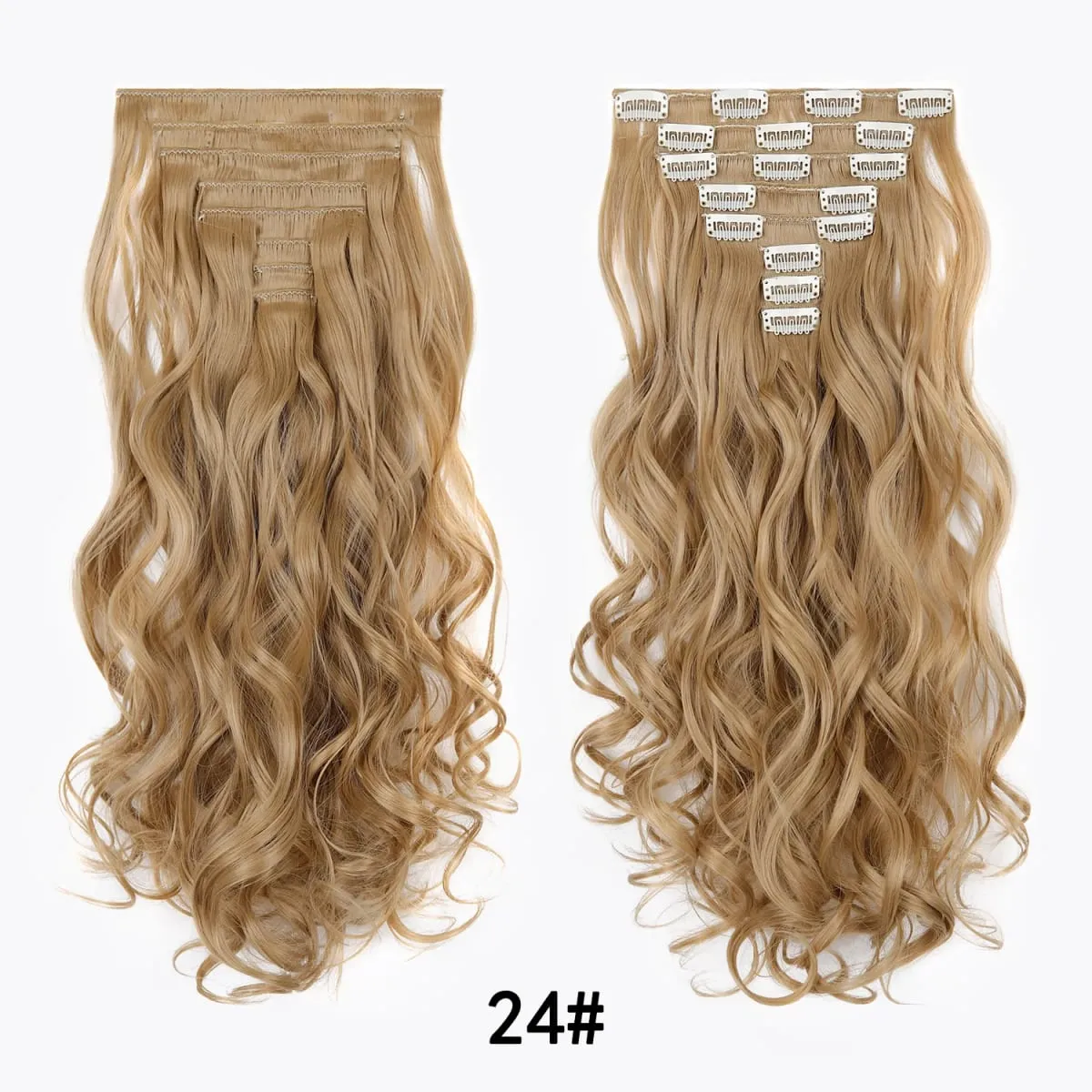 Clip In Hair Extension Curly 24 Inch 8 Pieces Hair Extensions for Women Daily Wear Work & Casual Styling Synthetic Hair Pieces