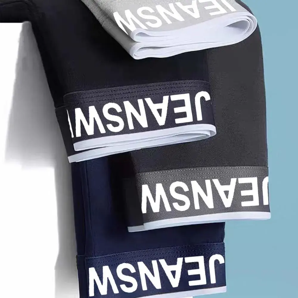 4/8Pcs Men's Panties Cotton Breathable Men's Clothing Letter Waistband Man Underwear Solid Color Plus Size Boxers Man