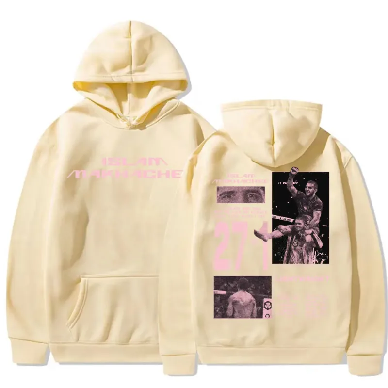 Limited Islam Makhachev Vintage Graphic Hoodies Men's Harajuku Fashion Classic Sweatshirts Casual Fleece Long Sleeve Pullovers