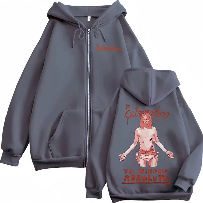 Band Extremoduro Yo,minoria Absolvta Zipper Hoodies Men Women Fashion Gothic Retro Jacket Sweatshirt Casual Fleece Zip Up Hooded
