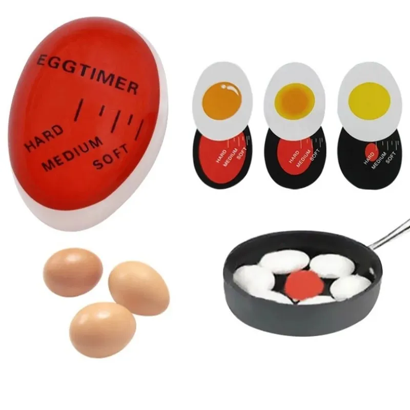 1/3pcs Egg Timer Kitchen Electronics Gadgets Color Eggs Cooking Changing Yummy Soft Hard Boiled Eco-Friendly Resin Red Tools