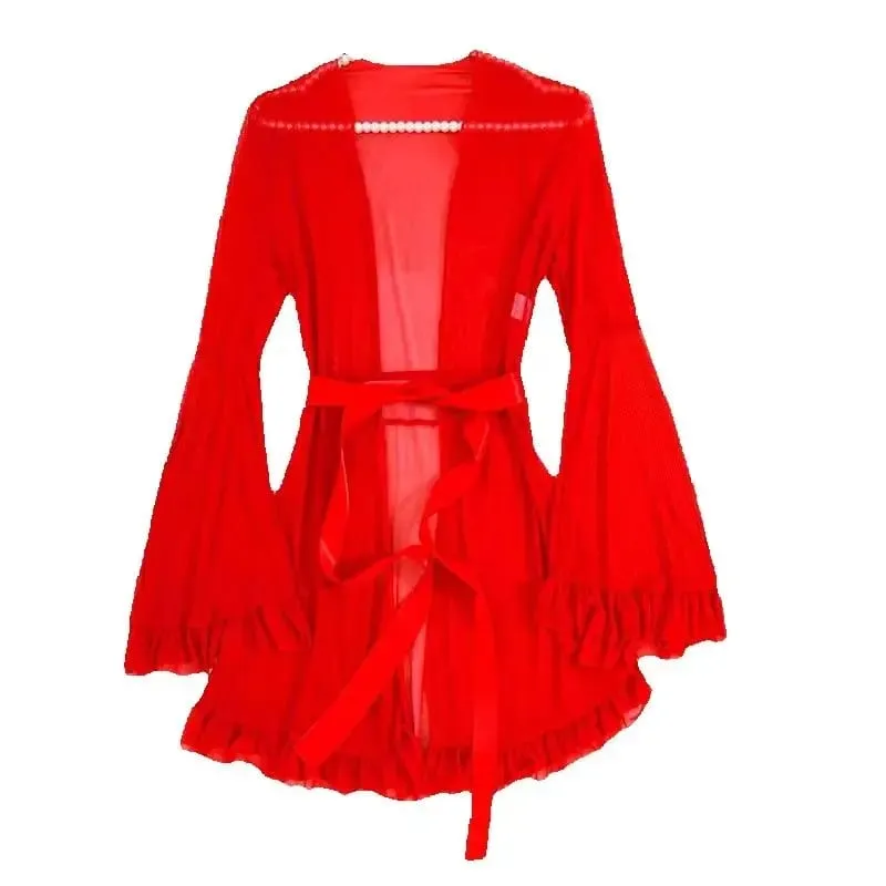 Transparent Lingerie Bra Erotic Ultra Sexy Nightdress Fairy Lingerie Women's See Through Pajamas Delicate Sexy Nighty
