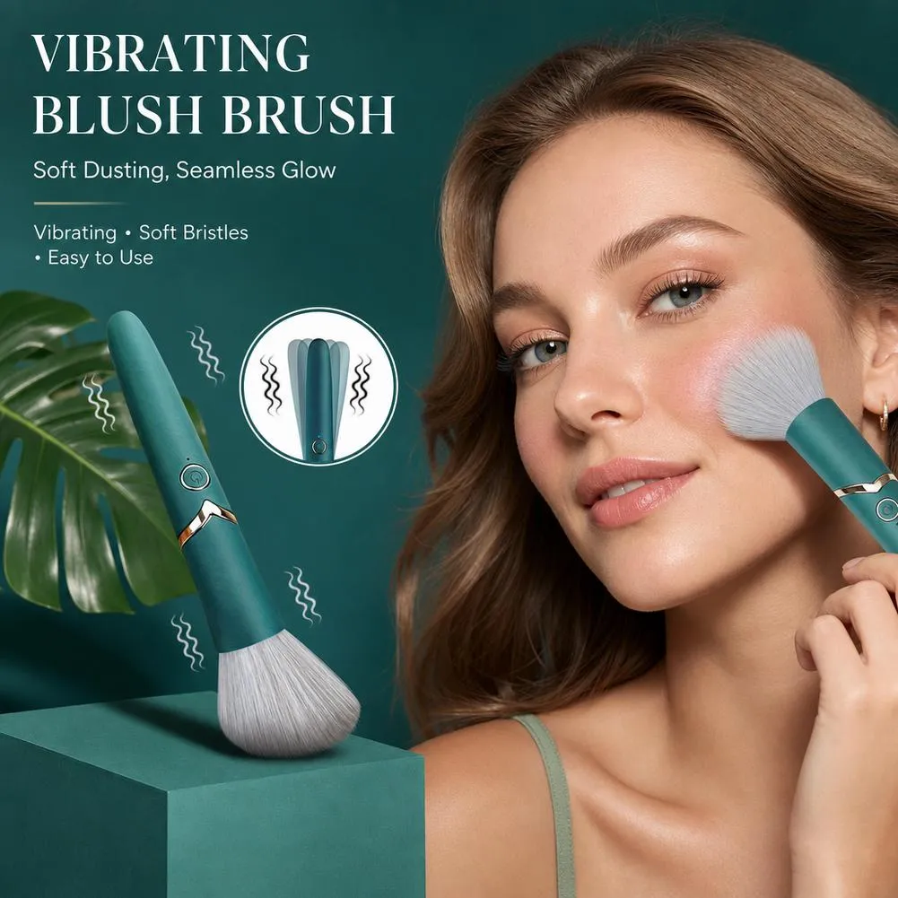 Electric Makeup Brush Sonic Vibrating Liquid Foundation Powder Blush Blending Tool Ergonomic USB Rechargeable Beauty Face Massag