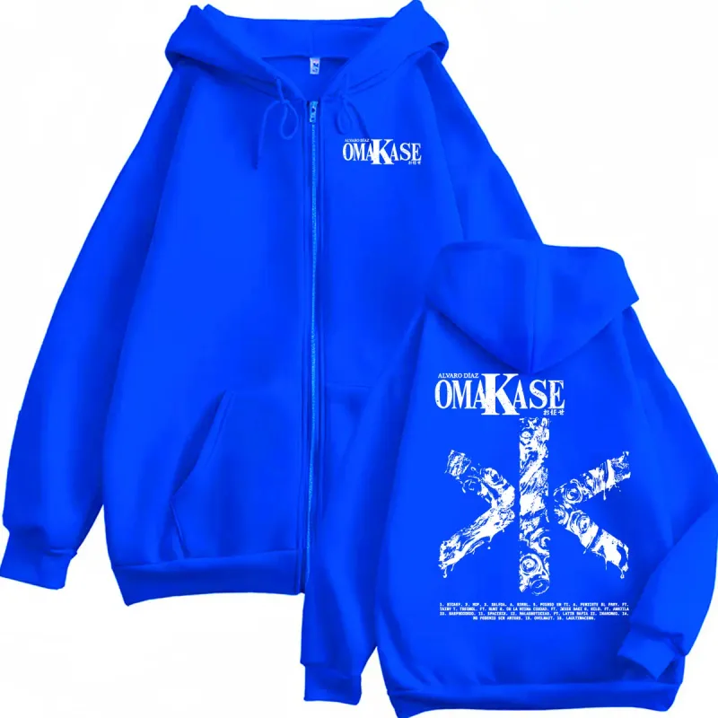 Alvaro Diaz Omakase Album 2026 Zipper Hoodies Men Women Hip Hop Pop Music Jacket Sweatshirts Bodywarmer Cozy Zip Up Hoodie Coats