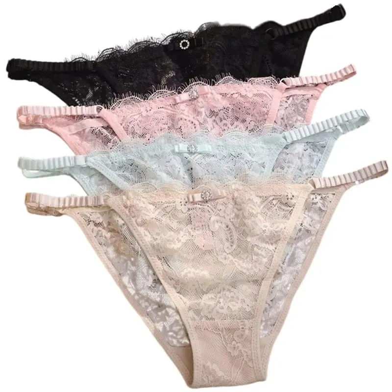 Roupa interior feminina de renda mini calcinha fantasia elegante cuecas sexy transparente lingerie feminina roupa íntima cintura baixa g-string