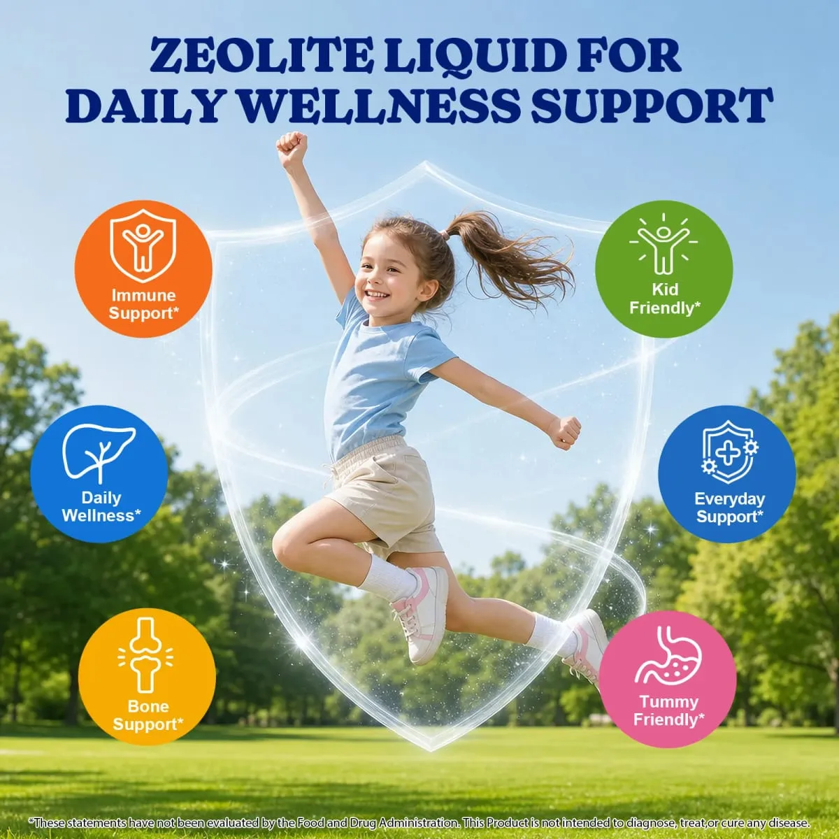 Kids Zeolite Detox Drops with Vitamin B12 & D3 Immune Energy & Bone Health Support for Growing Children Berry Flavor 60mL