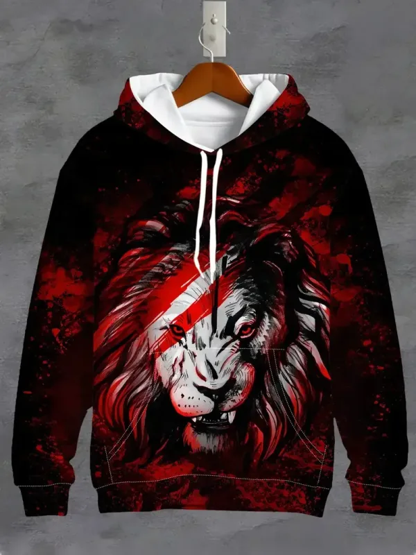 New 3DPrint Animal Graphic Hoodies For Man Sweatshirt Hrajuku Street Fall Casual Long Sleeves Y2k Men Clothing Menswear Clothing