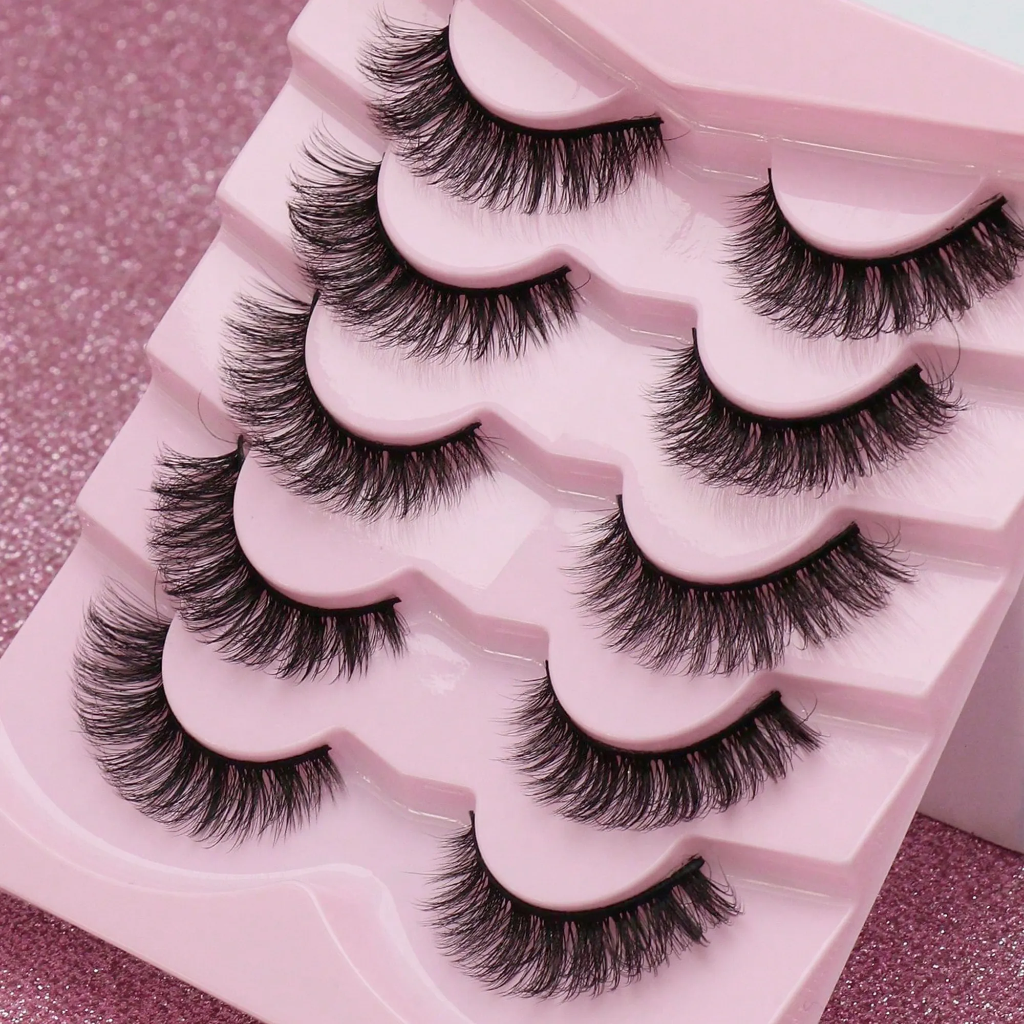 5 Ζεύγη βλεφαρίδων Cat Eye Faux Βλεφαρίδες Βιζόν Βλεφαρίδες με φτερωτό τέλος μακριές βλεφαρίδες Φυσικές μακριές βλεφαρίδες Manga Ψεύτικες βλεφαρίδες Μακιγιάζ